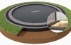 Runden | 430 cm Bodentrampolin + LED lights